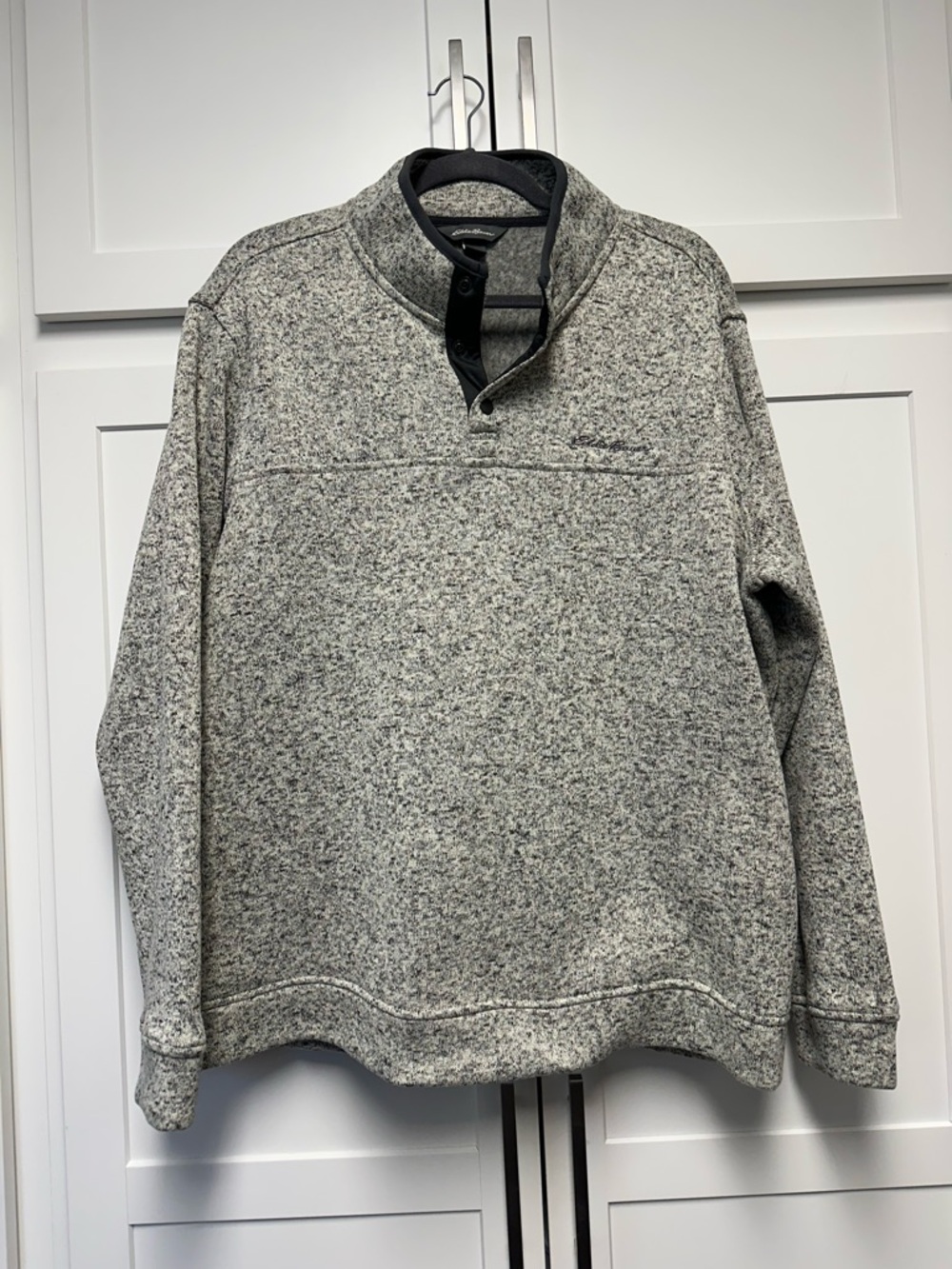 Men’s Radiator Gray Fleece Snap Mock Pullover, Sz XL